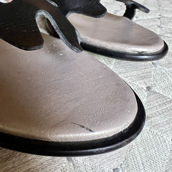 Ivy Kirzhner NY Lala Black Leather w/ Rose Gold Block Heel Sandal 38.5 US 8 - 8. - Picture 11 of 16